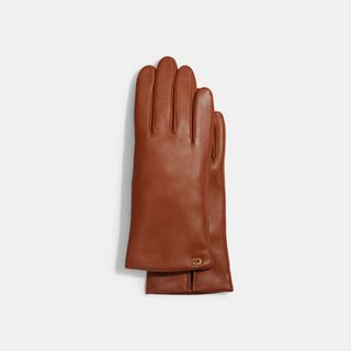 Coach + Sculpted Signature Leather Tech Gloves