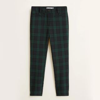Mango + Straight Checked Trousers
