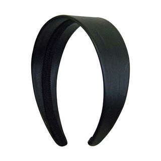 Motique Accessories + Black 2 Inch Wide Leather Like Headband