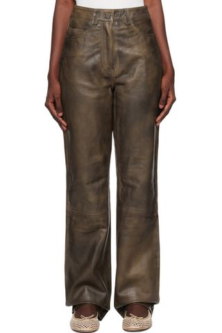 Remain Birger Christensen + Brown Leather Pants