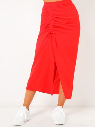 Glue Store + Lennox Midi Skirt in Red