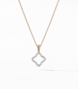 David Yurman + Cable Collectibles Quatrefoil Pendant Necklace With Diamonds in 18K Gold