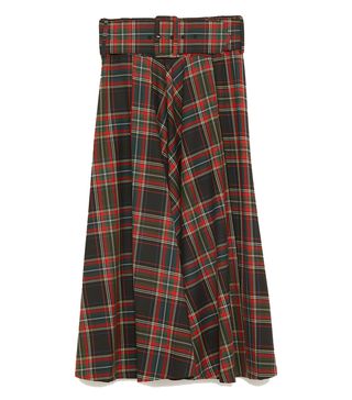 Zara + Checked Midi Skirt