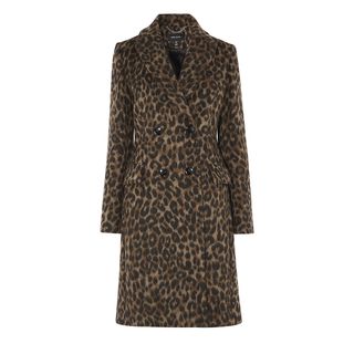 karen Millen + Leopard Print Tailored Coat
