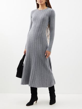 Reformation + Evan Recycled-Cashmere Blend Dress