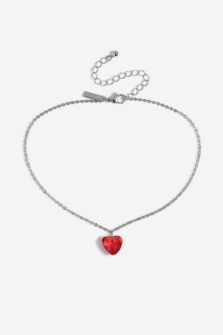Topshop + Heart Drop Choker Necklace