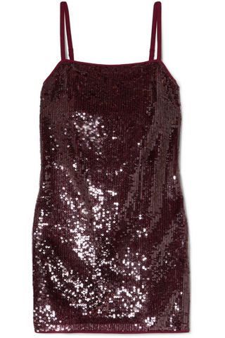 Staud + Minnie Sequined Chiffon Mini Dress