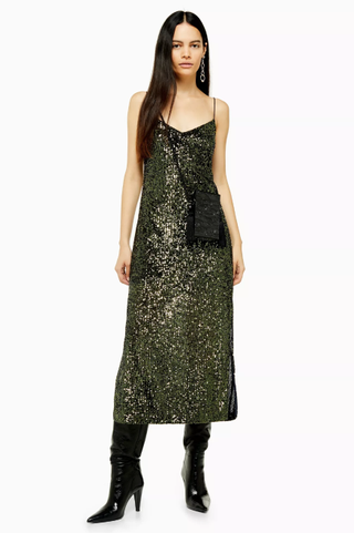 Topshop + Sequin Midi Dress