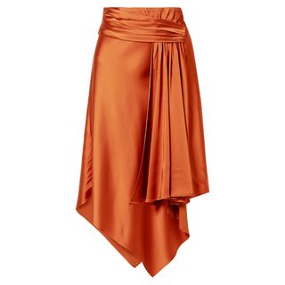 Jonathan Simkhai + Draped Satin Midi Skirt