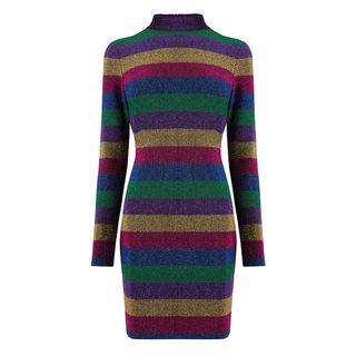 Warehouse + Rainbow Sparkle Stripe Dress