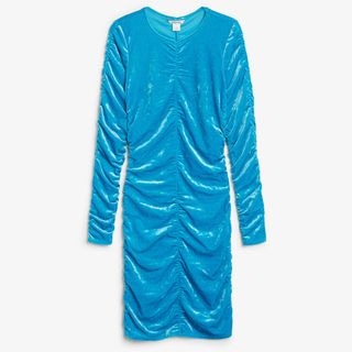 Monki + Ruched Velvet Dress