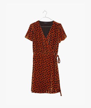 Madewell + Velvet Wrap Dress in Leopard Dot