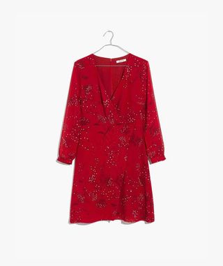 Madewell + Hazelwood Wrap-Front Mini Dress in Windswept Floral