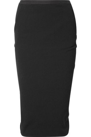 Rick Owens + Stretch Cotton-Blend Crepe Midi Skirt