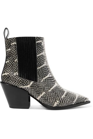 aeydē + Kate Snake-Effect Leather Ankle Boots