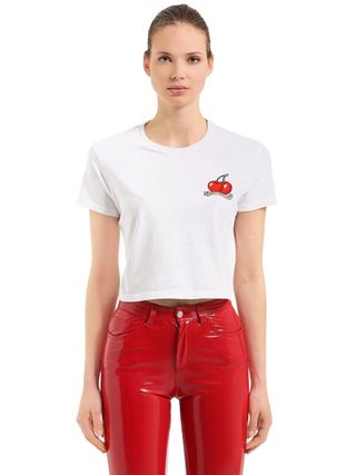 Fiorucci + Vintage Cherries Jersey Crop T-Shirt