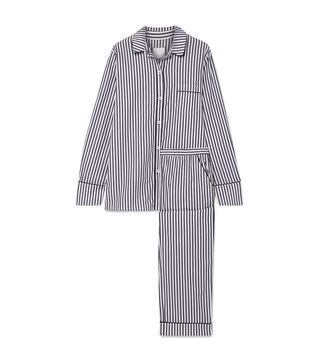 Three J NYC + Halle Striped Cotton-Voile Pajama Set