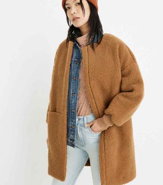 Madewell + Bonded Sherpa Cocoon Coat