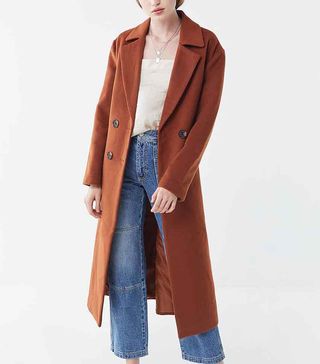 Urban Outfitters + Wool Double-Breasted Overcoat