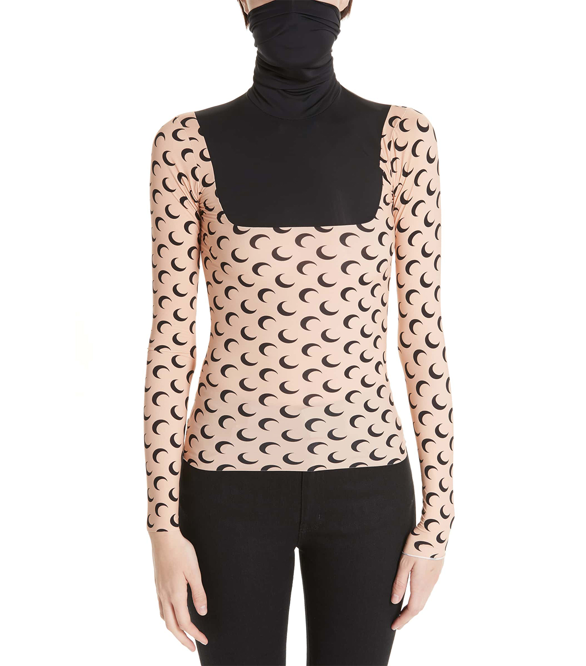 Marine Serre + Moon Print Knit Top