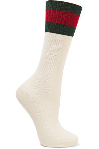 Gucci + Striped Cotton-Blend Mesh Socks