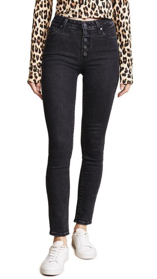 Paige + Hoxton Ankle Peg Exposed Button Fly Jeans