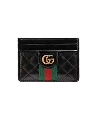 Gucci + Leather Card Case With Double G