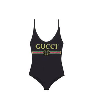 Gucci + Sparkling Swimsuit With Gucci Logo