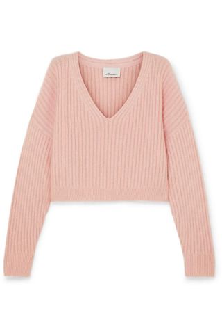 3.1 Phillip Lim + Oversized Cropped Ribbed Wool-Blend Sweater