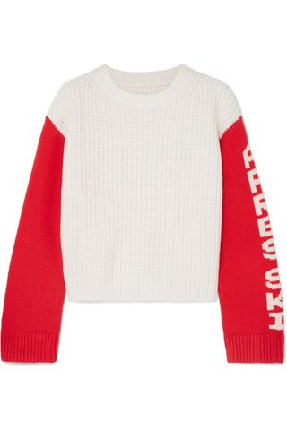 Tory Sport + Intarsia Merino Wool Sweater