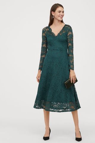 H&M + Lace V-Neck Dress
