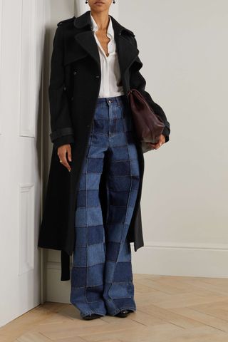 Chloé + Belted Double-Breasted Wool-Blend Trench Coat