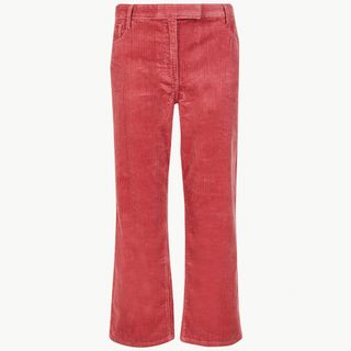 Marks and Spencer + Corduroy Straight Leg Cropped Trousers