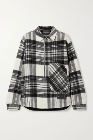 We11done + Oversized Appliquéd Checked Wool Jacket