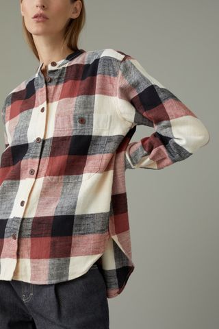 Closed + Flannel Stand-Up Collar Shirt