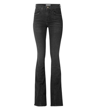 TRE + Cher Distressed High-Rise Flared Jeans