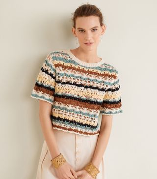 Mango + Crochet Cotton Sweater