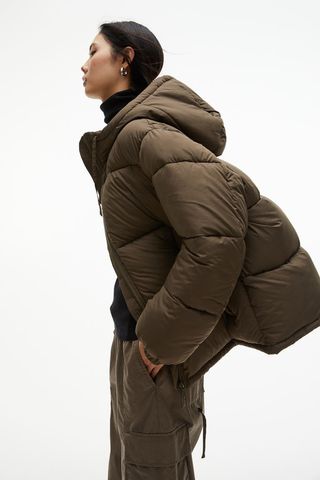H&M + Hooded Puffer Jacket