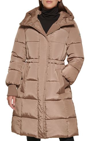 Kenneth Cole New York + Memory 3/4 Length Puffer Jacket