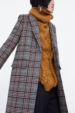 Zara + Plaid Coat