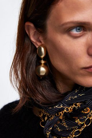 Zara + Circular Metal Earrings