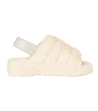 Ugg + Fluff Yeah Genuine Shearling Slide Slippers in Cream
