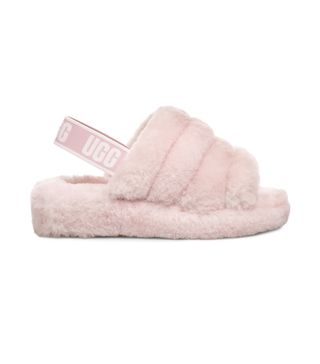 Ugg + Fluff Yeah Slides in Seashell Pink