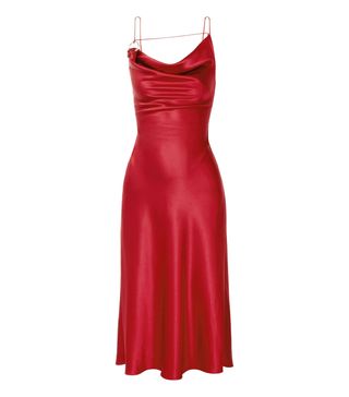 Cushnie + Ruby Draped Silk-Charmeuse Dress