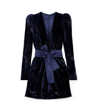 Silvia Tcherassi + Otavia Metallic Devoré-Velvet Mini Dress