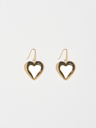 Bagatiba + Heart Locket Drop Earrings