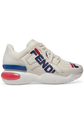 Fendi + Logo-Print Leather and Rubber Sneakers