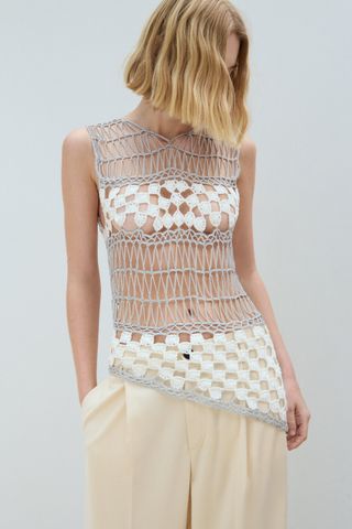 Zara + Combination Knit Top