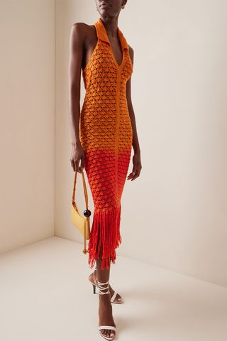 Alejandra Alonso Rojas + Exclusive Summer Club Crocheted Silk Midi Dress