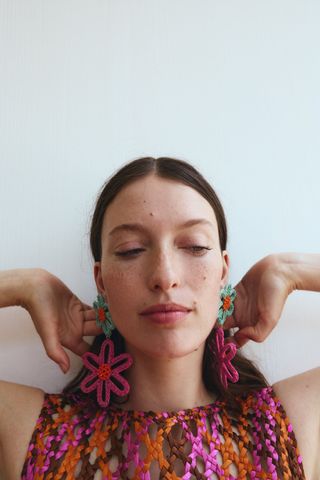 Zara + Crochet Flower Earrings